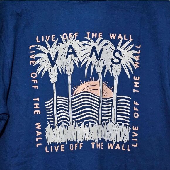 Vans Off The Wall, Mens T-Shirt in Royal Blue. NWT, Size Large - Picture 5 of 6